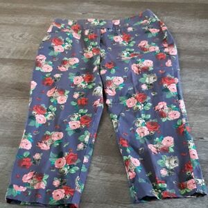 Larry Levine flowered Capri Pants